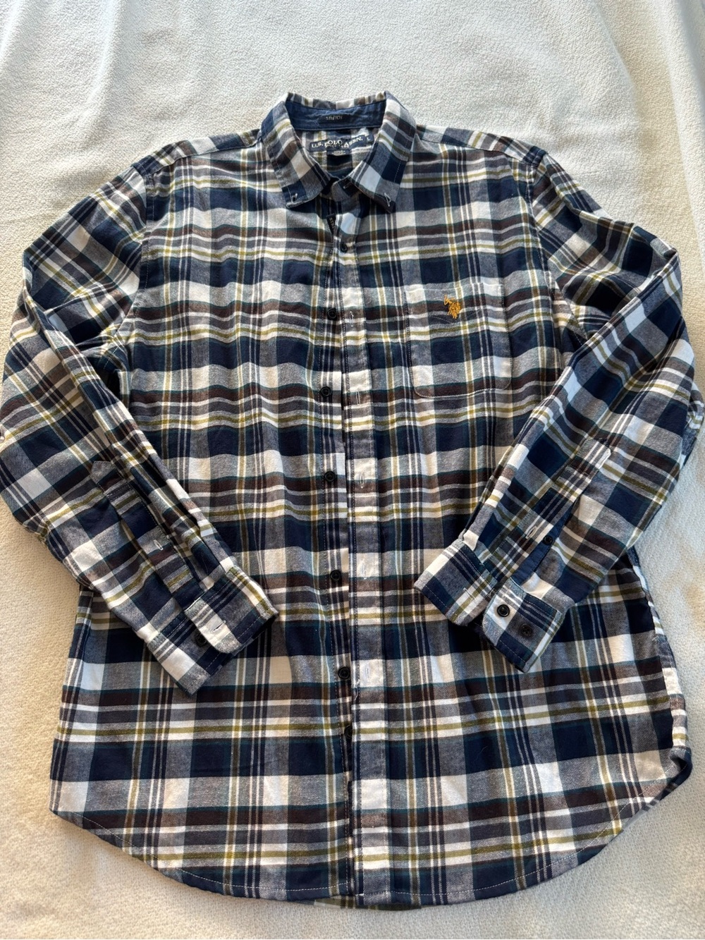 U.S. Polo Assn. Men's Plaid Cotton Button Down Size Large